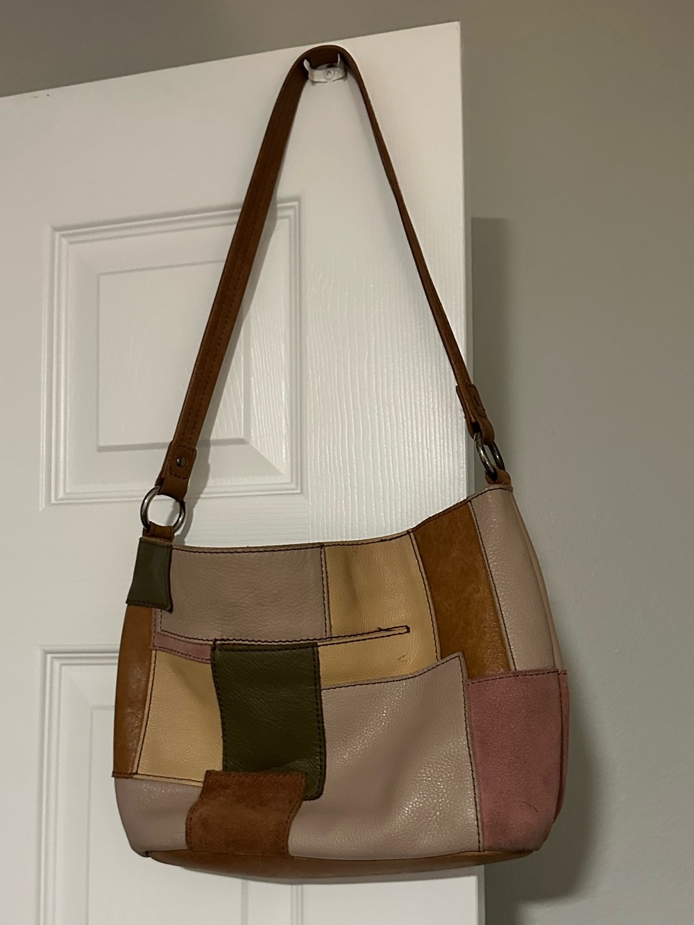 The Sak Indio Patchwork Hobo Bag Leather Suede